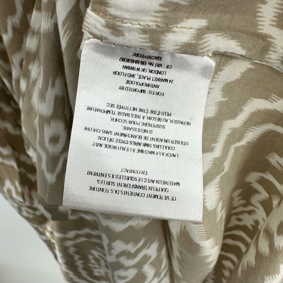 Anthropologie Size 0 Sleeveless Lace Embroidered Maxi Dress Tan & White Pattern - Picture 9 of 9